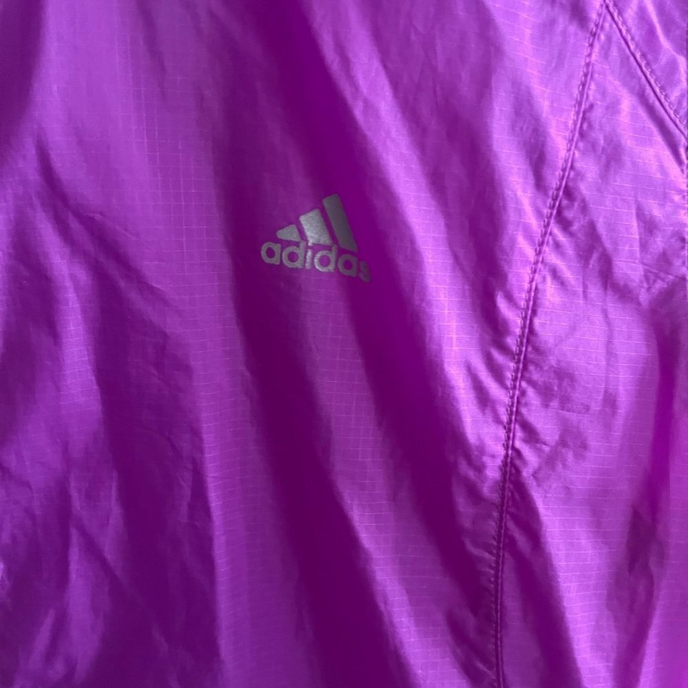 Adidas Women's Climaspeed Purple Full Zip Lightweight Running Windbreaker Size L - Picture 6 of 11